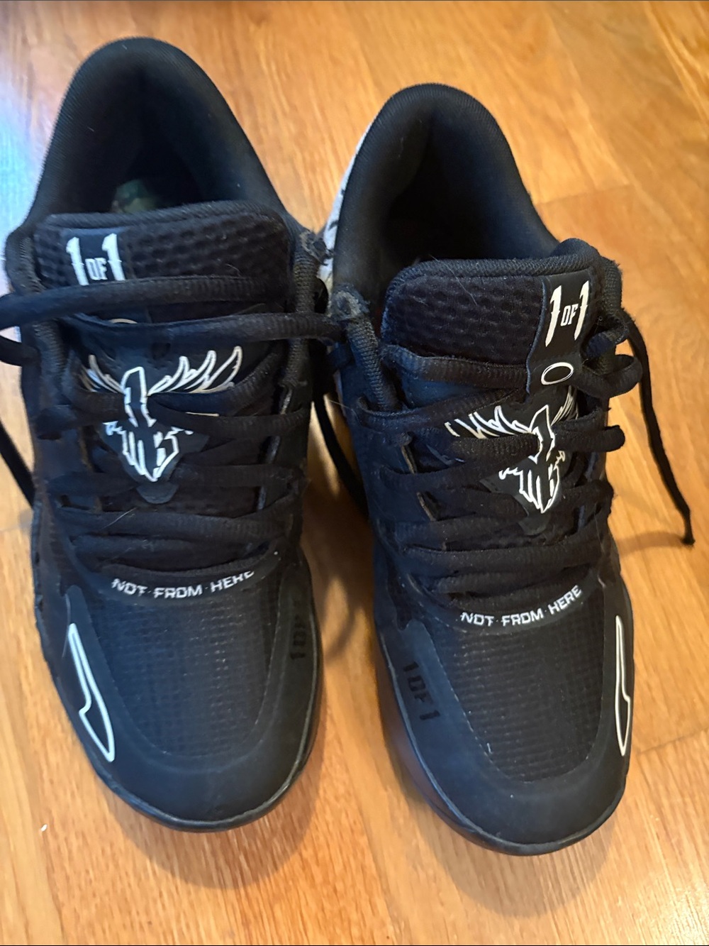 Puma Black Kids' Sneakers with White Accent Graphics